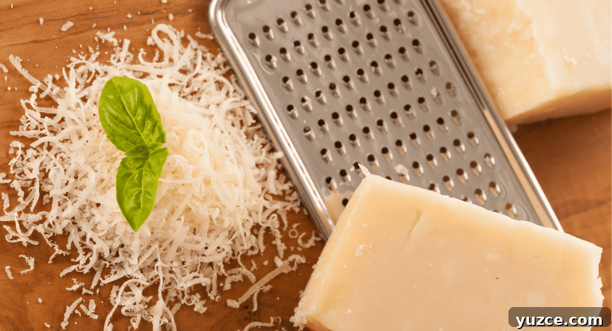 Top Feta Cheese Alternatives: 10 Tasty Substitutes for Recipes 8 Overhead image of parmesan cheese.