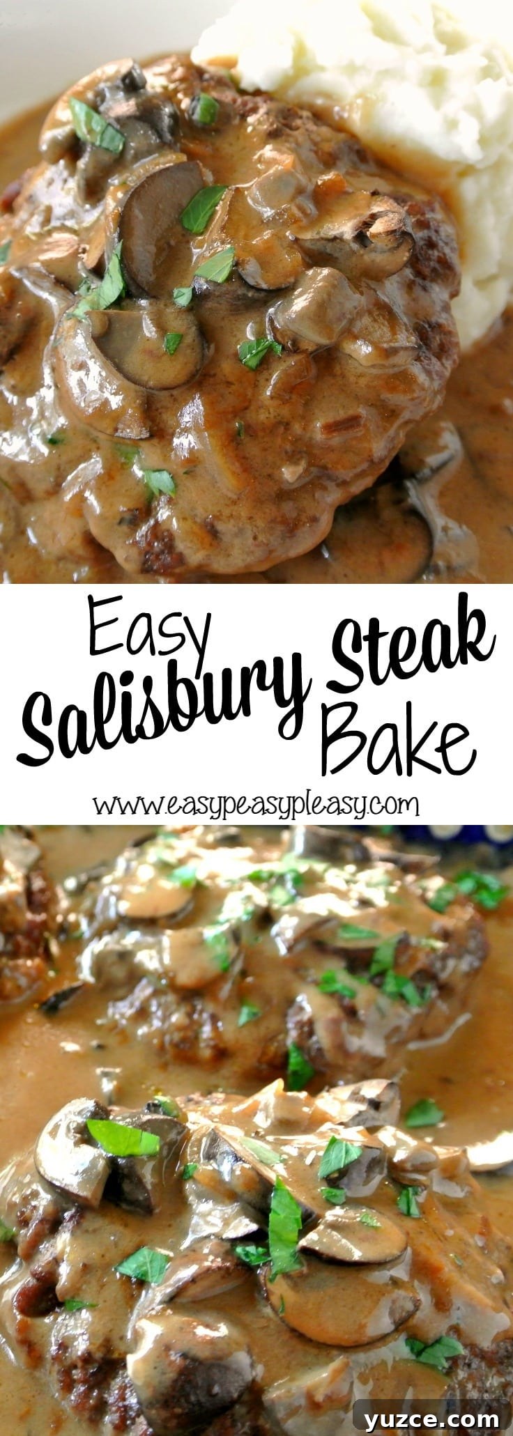Salisbury Steak Casserole Recipe with Savory Mushroom Gravy 3 Why stand over the stove when you can let the oven do the work for you! Checkout this easy and oh so delicious way to bake Salisbury Steak!