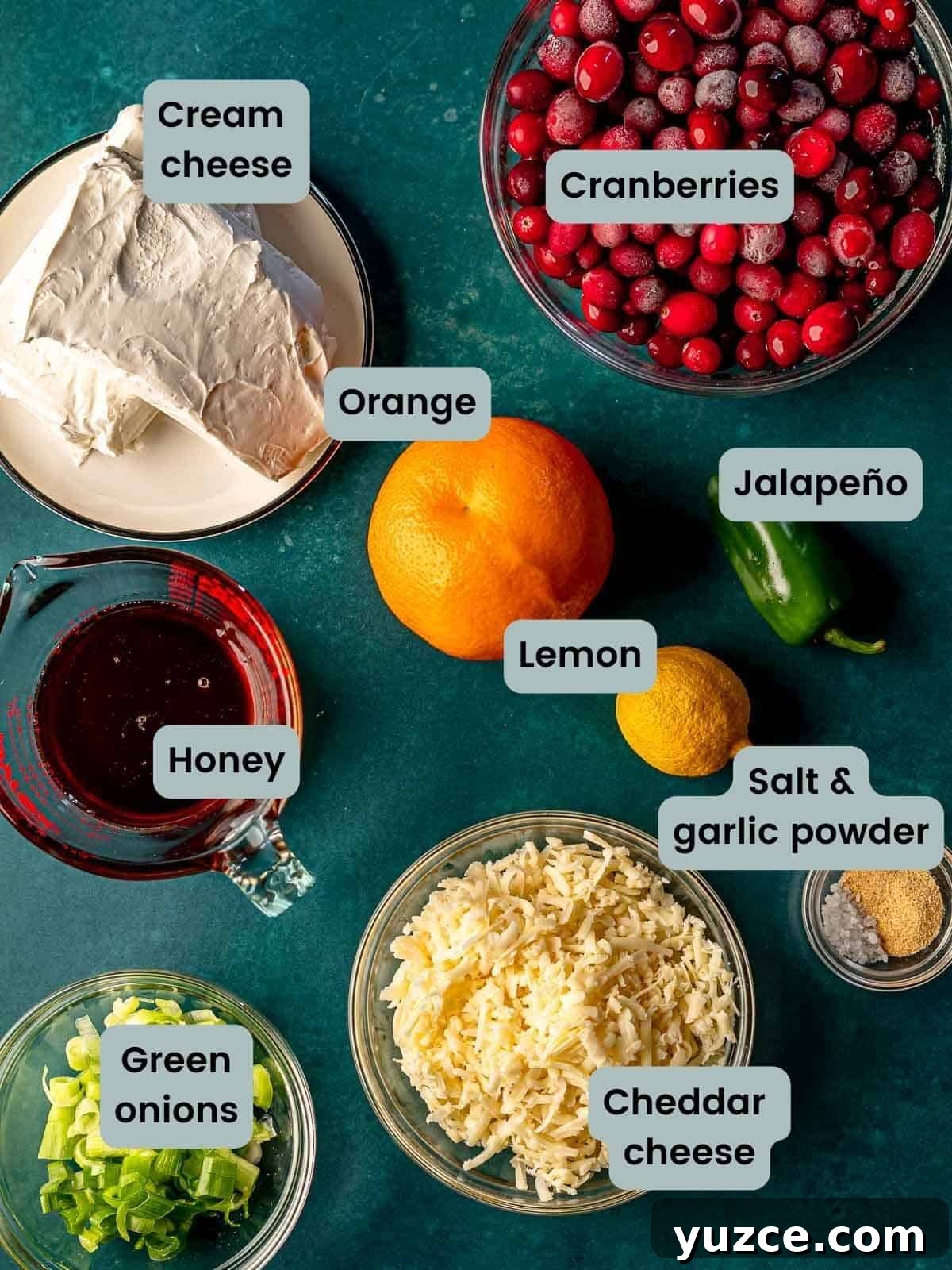 Cranberry Jalapeño Cream Cheese Dip Recipe for Holiday Parties 3 Ingredients in cranberry jalapeño dip.