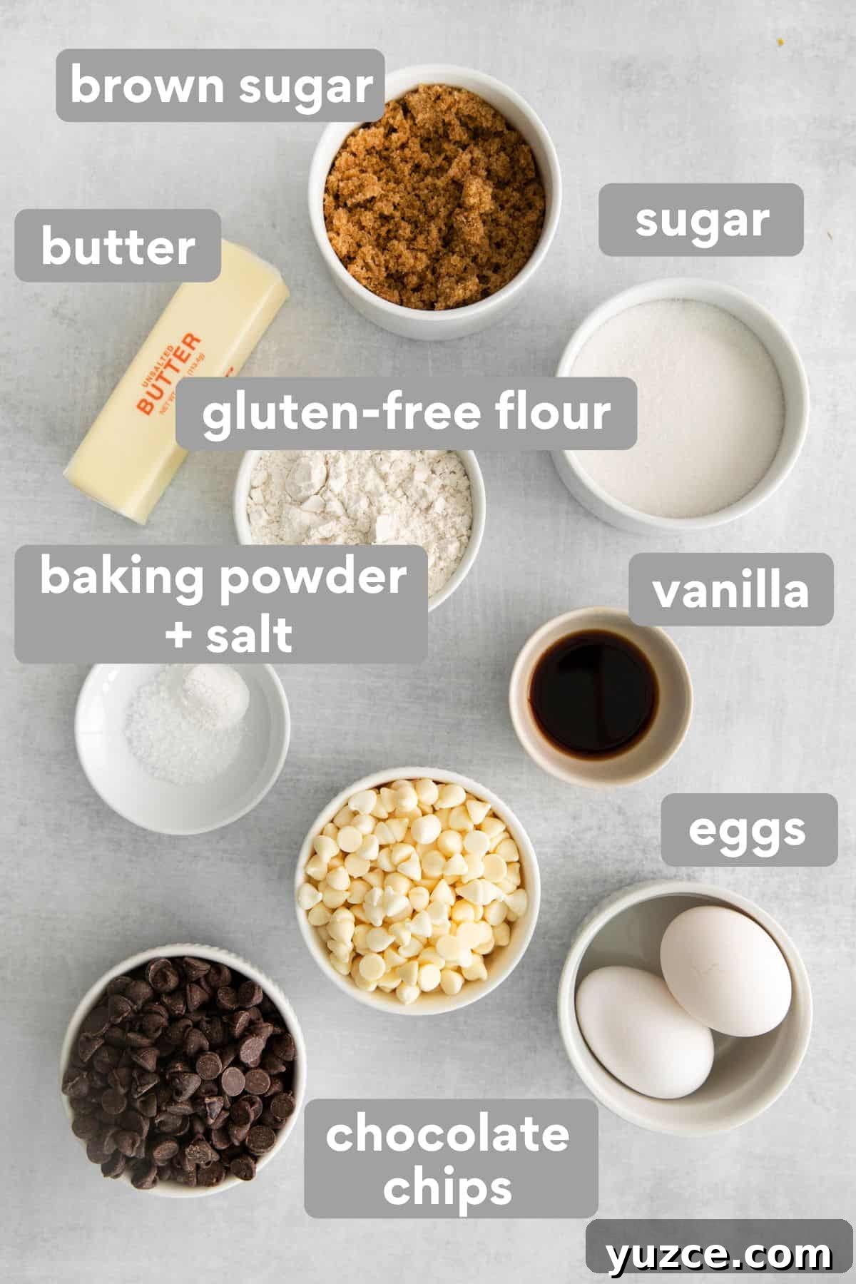 Gluten-Free Blondies Recipe: Chewy Vanilla Brownies 3 Ingredients for gluten-free blondies spread on a counter top