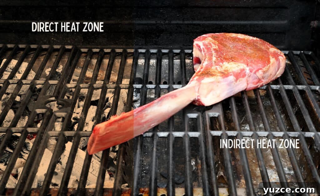 Perfect Reverse Sear Steak Technique for Tender, Crispy Results 4 barbecue set for two zone cooking with coals on left and a cool side on the right with a steak
