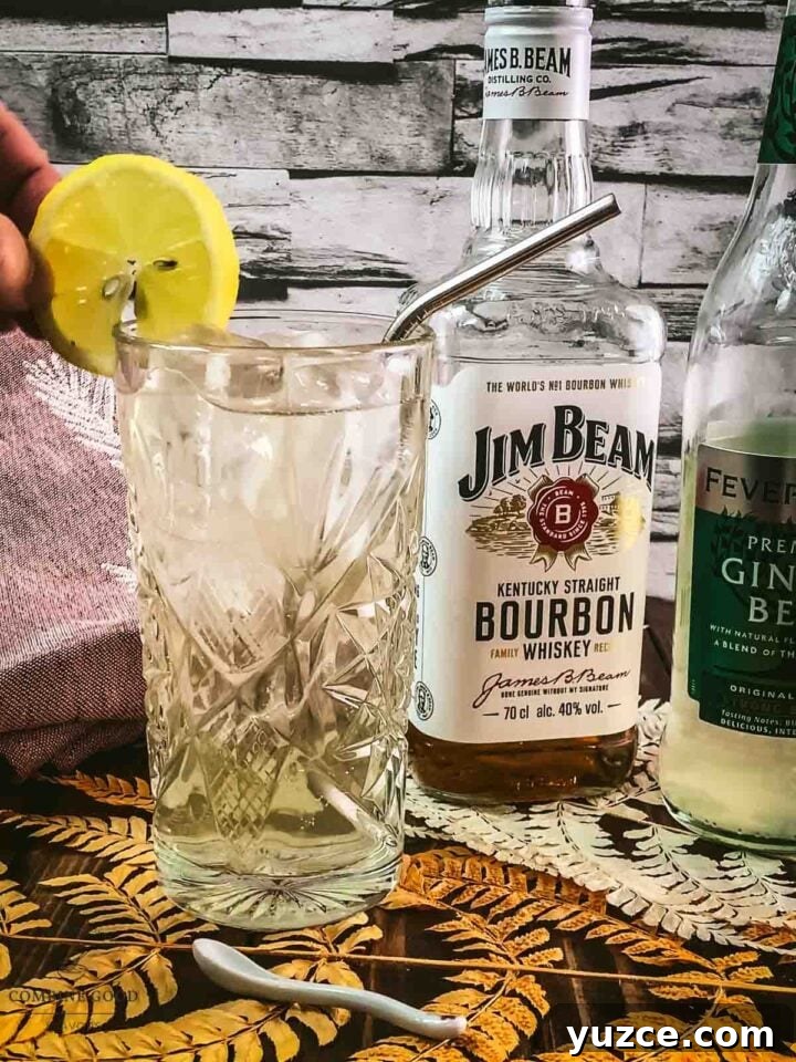 Classic Bourbon Highball Recipe: Refreshing Whiskey Cocktail Guide 7 Garnish with a lemon slice.