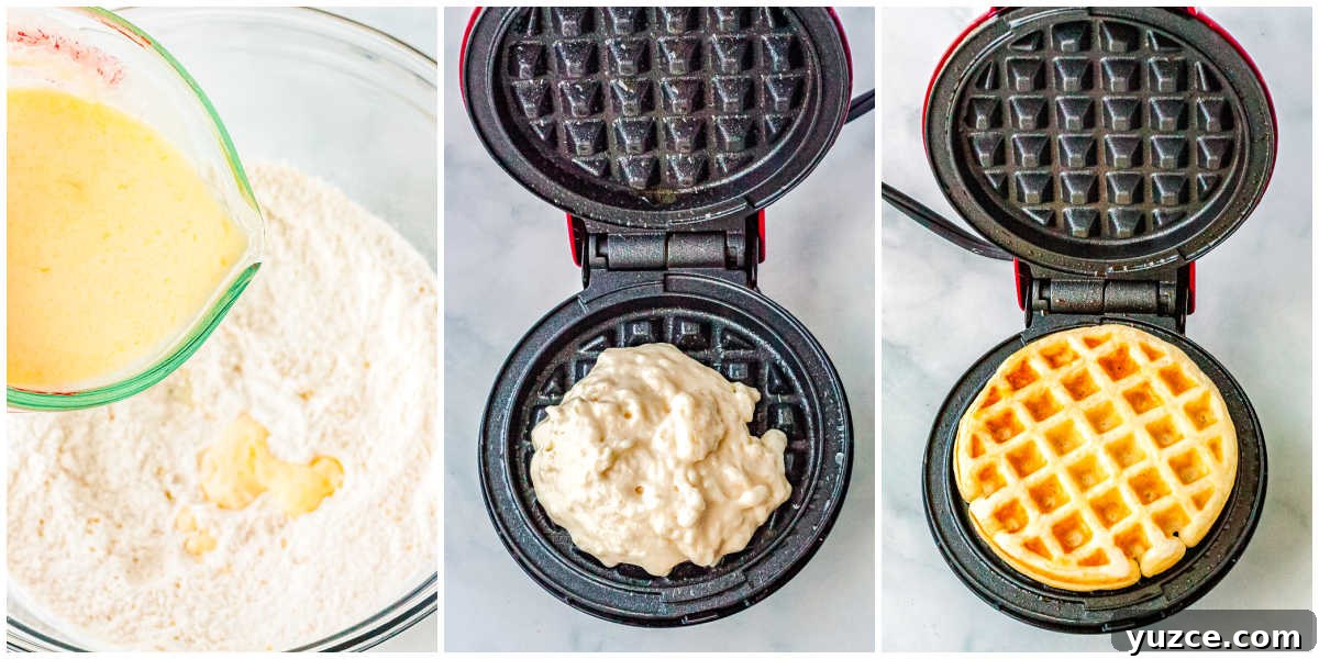 Crispy Dash Waffle Maker Recipes for Quick Breakfasts 6 The batter aded to the wafle maker and cooked until golden brown.