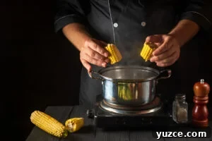 Homemade Sweet Corn Recipe: Tender, Flavorful Results 2 chef is hand while cooking restaurant kitchen