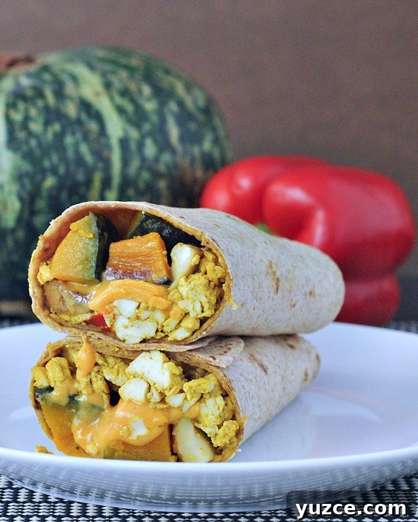 Cheesy Kabocha Breakfast Burrito @spabettie