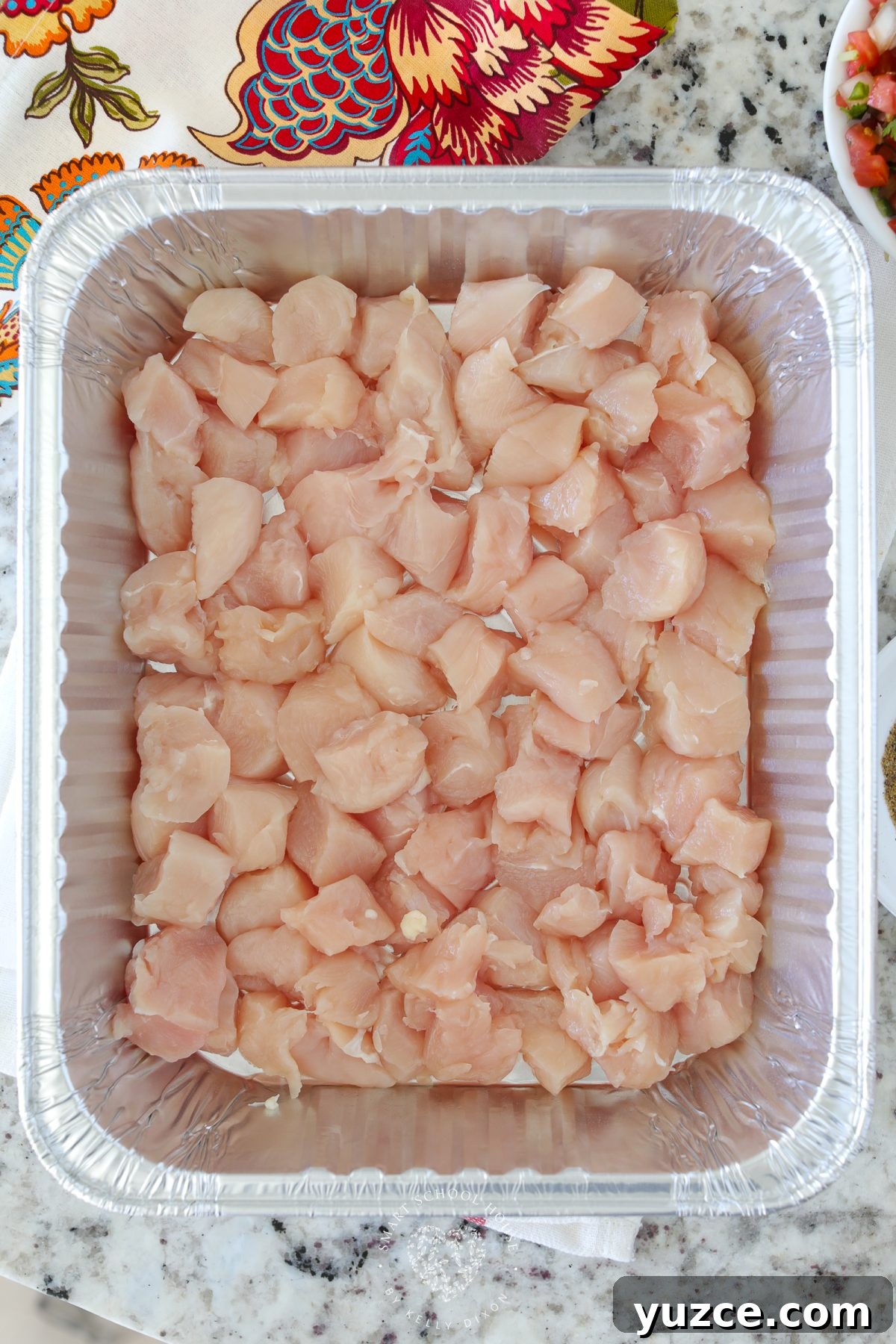 Pico de Gallo Chicken with Fresh Tomato Salsa 5 Cube the chicken