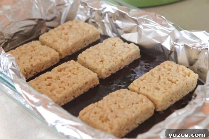 Gooey Krispie Treat–Stuffed Brownies: Chewy Rice Cereal Center 3 brownie recipe