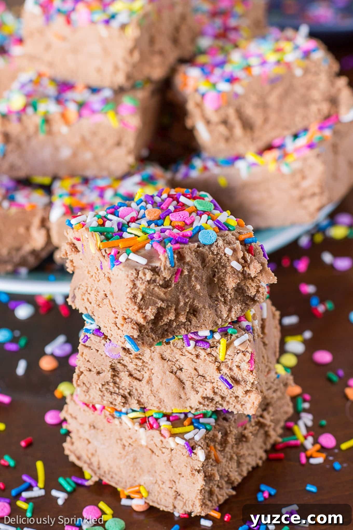 Creamy Marshmallow Fudge Recipe: Soft, No-Bake Treat 3 Fantasy fudge stacked on top of each other.