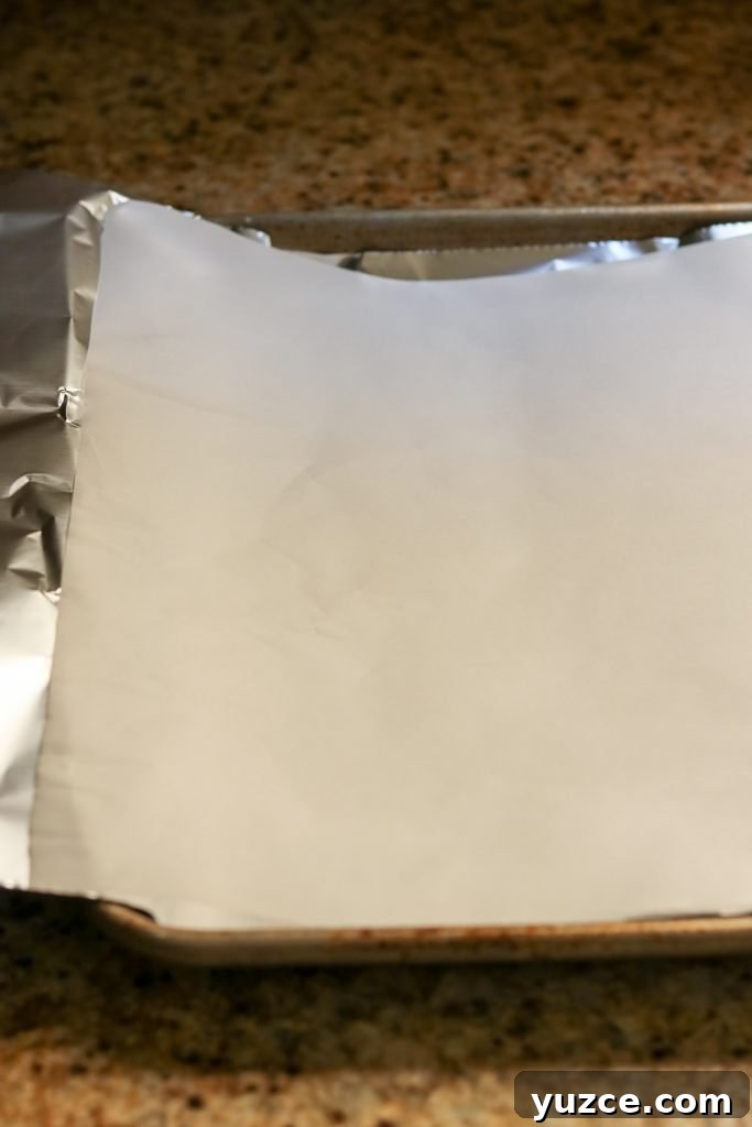 Roasted Beets for Salads: Simple Oven Method for Perfect Texture 5 empty sheet pan with foil and parchment