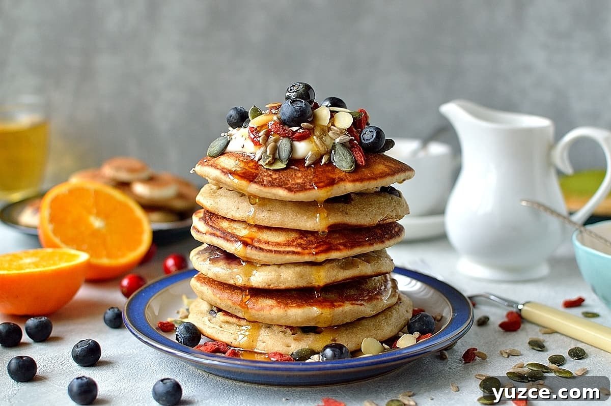 Superfood Pancakes Packed with Nutrients and Flavor 4 Healthy superfood pancakes - an indulgent breakfast that is packed full of nutritious ingredients, eating healthily doesn't need to be boring!