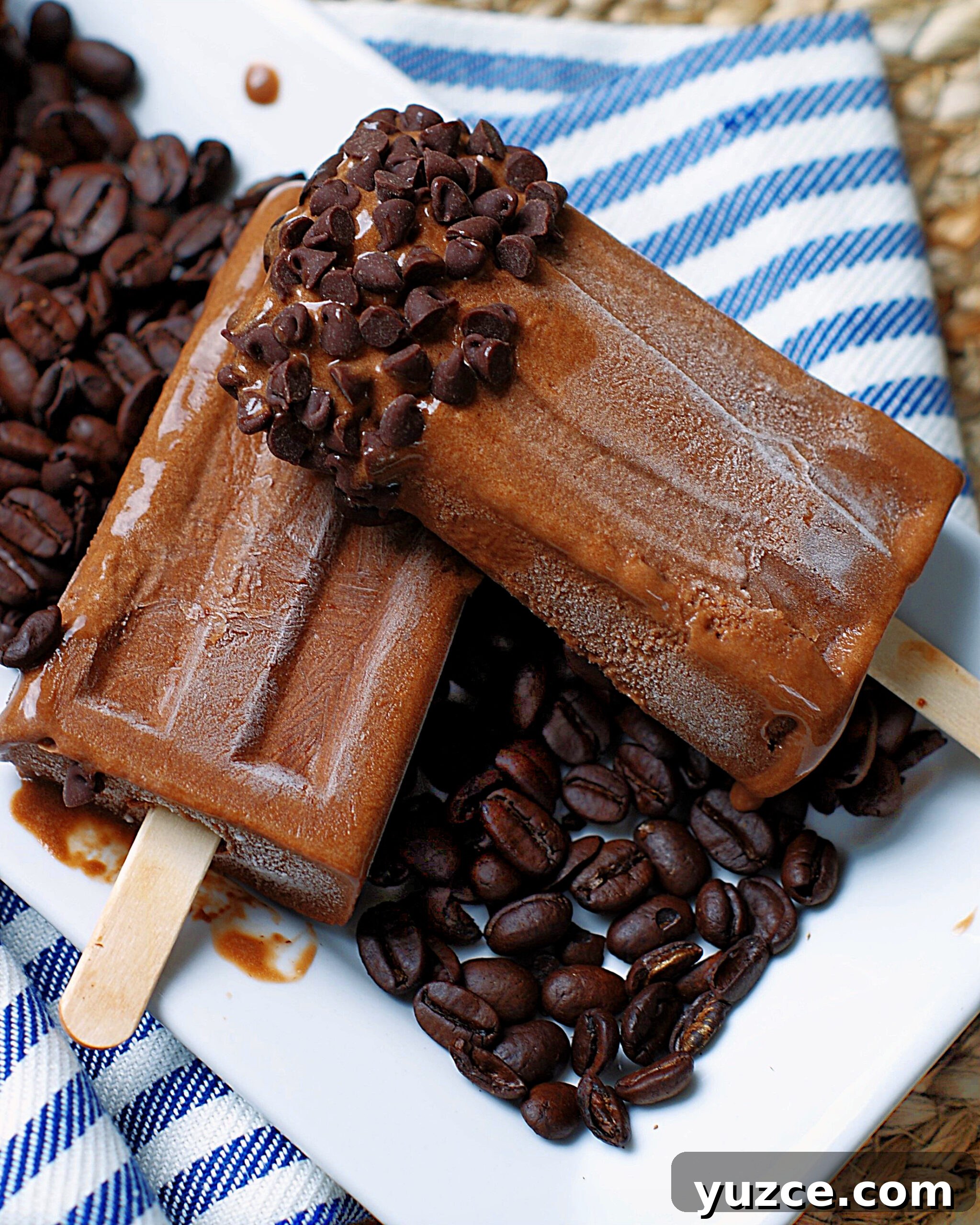 Pineapple Burgers and Creamy Pasta Salad — Monday Menu #315 11 Mocha Popsicles dipped in mini chocolate chips