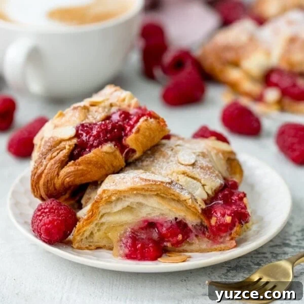 Raspberry and almond croissants.