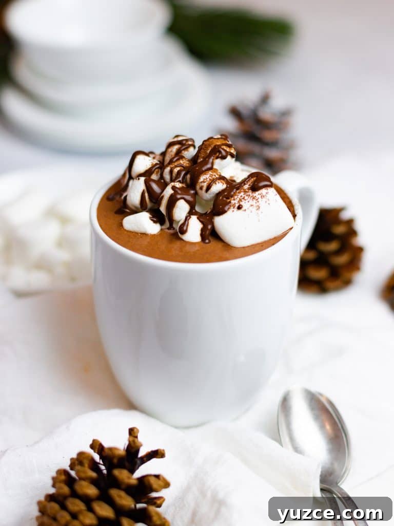 Decadent Homemade Hot Chocolate Recipe — Rich, Creamy & Velvety 21 creamy homemade hot chocolate with marshmallows and chocolate syrup