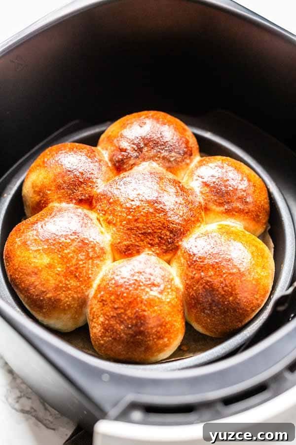 Fresh air fryer dinner rolls