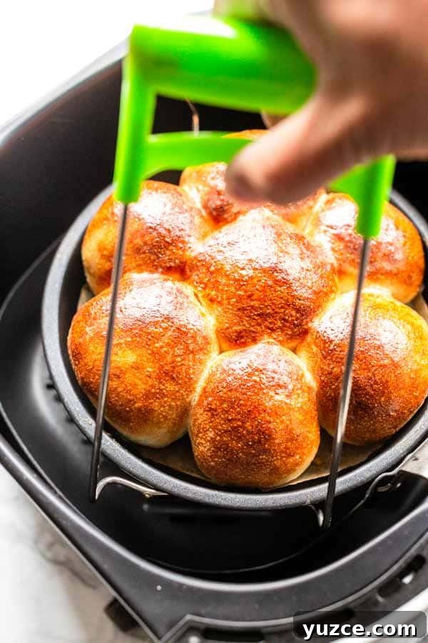 Crispy Air Fryer Dinner Rolls Recipe for Soft, Fluffy Buns 4 Dough being prepared for air fryer dinner rolls.