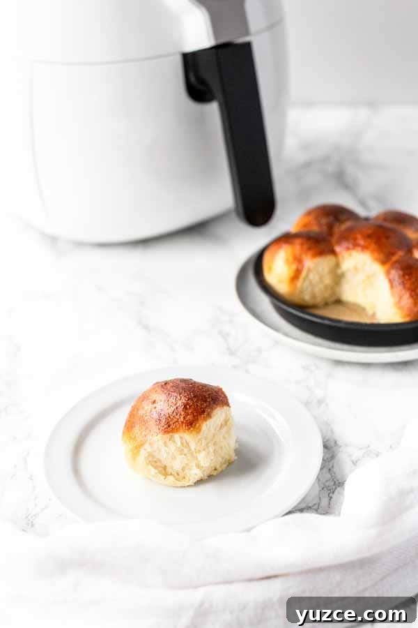 Crispy Air Fryer Dinner Rolls Recipe for Soft, Fluffy Buns 7 Herb and butter flavored dinner rolls.