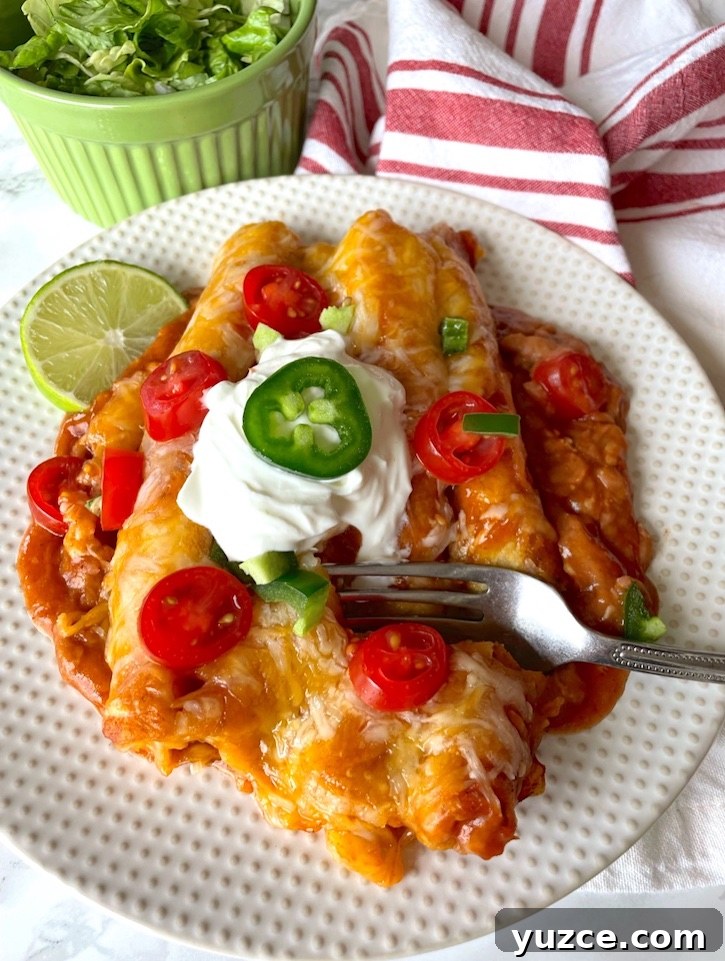Quick Frozen Taquito Enchiladas: 30-Minute Weeknight Recipe 3 Lazy Enchiladas! This frozen taquito casserole bake is super quick and easy to make, and your picky family will love it! My kids devour it. It's perfect for a large family, but the leftovers are just as good so you can get two or more meals out of it. This is my favorite cooking hack, especially for busy school nights when I'm too tired to cook and clean. Only one dish required!