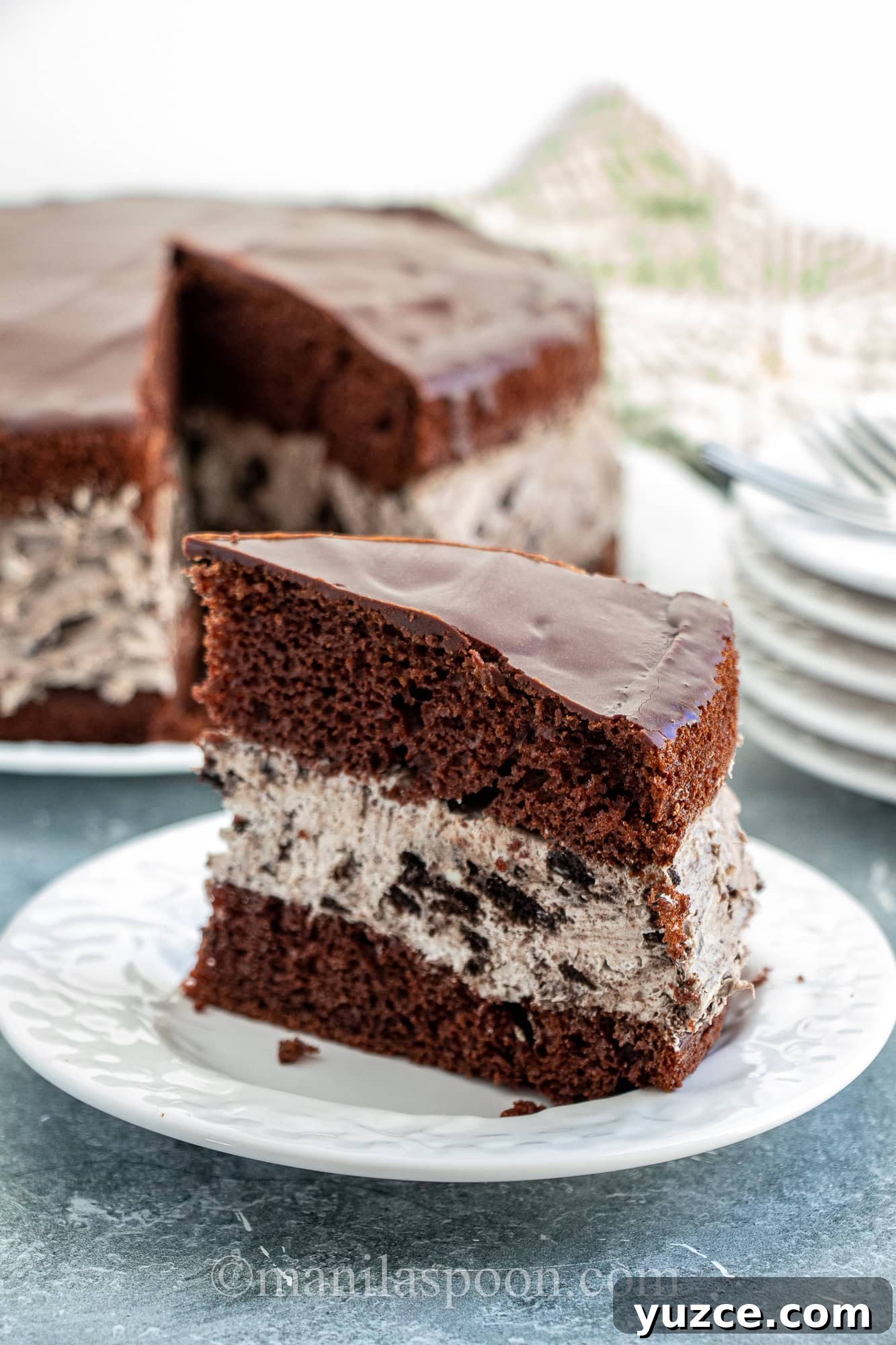 Giant Oreo Cookie Cake Slice of Oreo cake