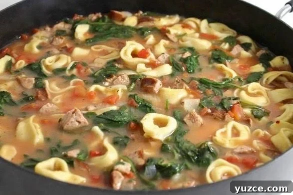 SkinnyRustic Cheese Tortellini and Sausage Soup