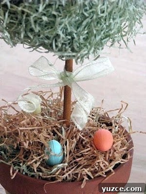 Spring Topiary Ideas to Refresh Your Garden Today 11 finished spring topiary on table