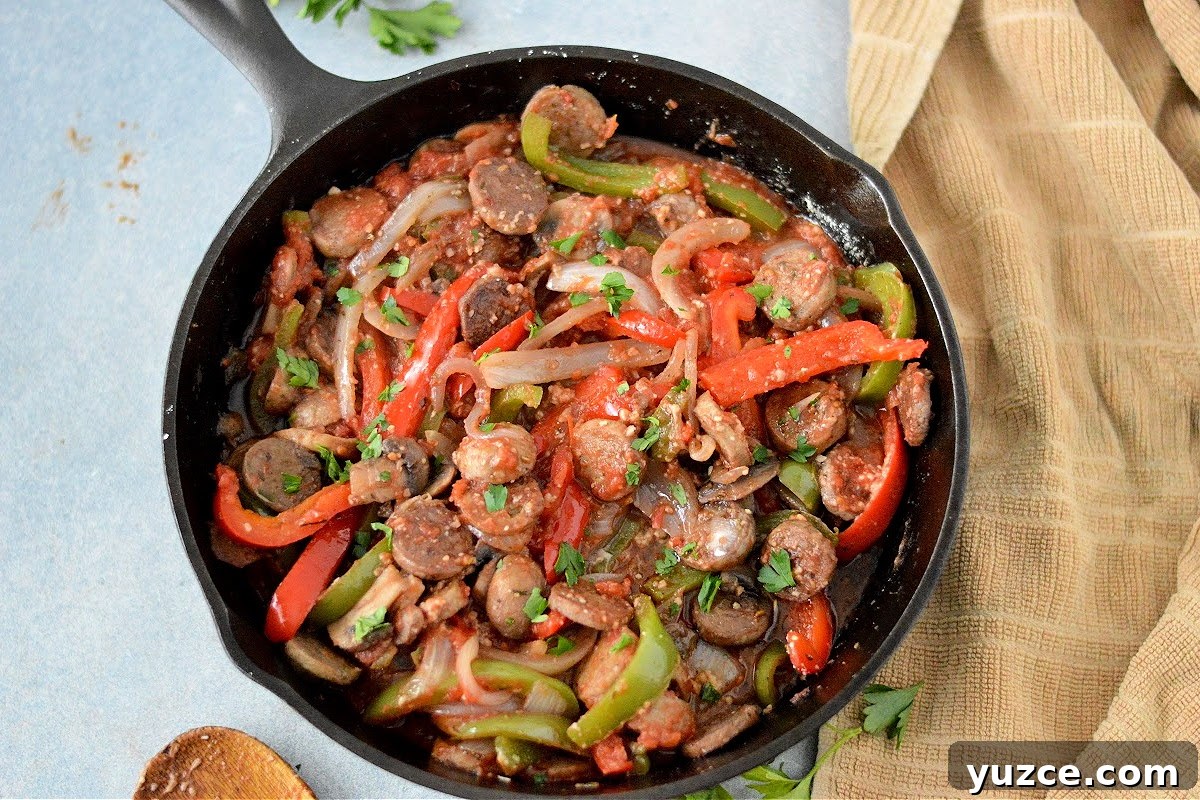 Keto Sausage and Peppers Scallopini
