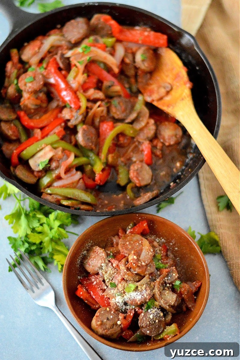 Keto Sausage and Peppers Scallopini