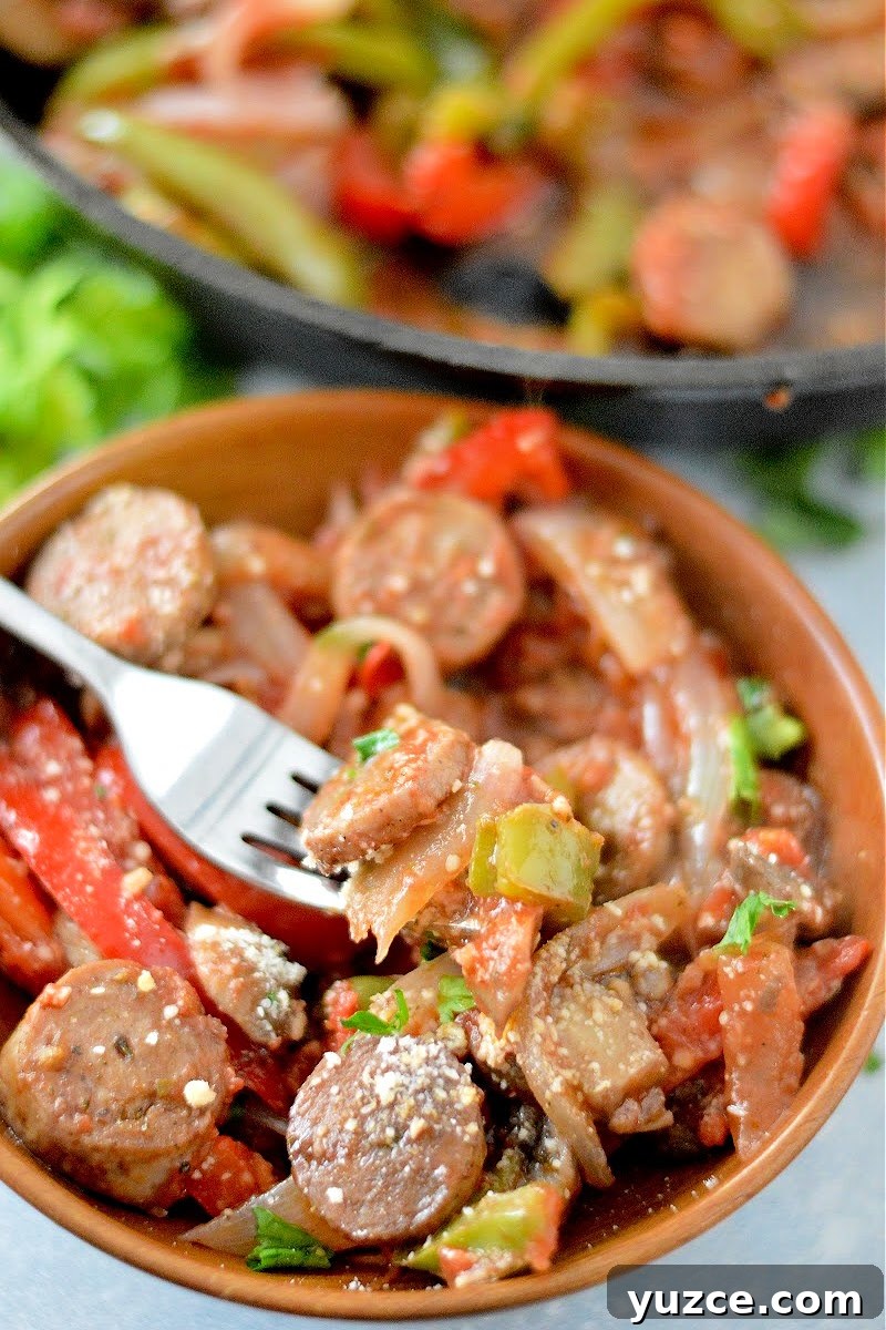 Keto Sausage and Peppers Scallopini