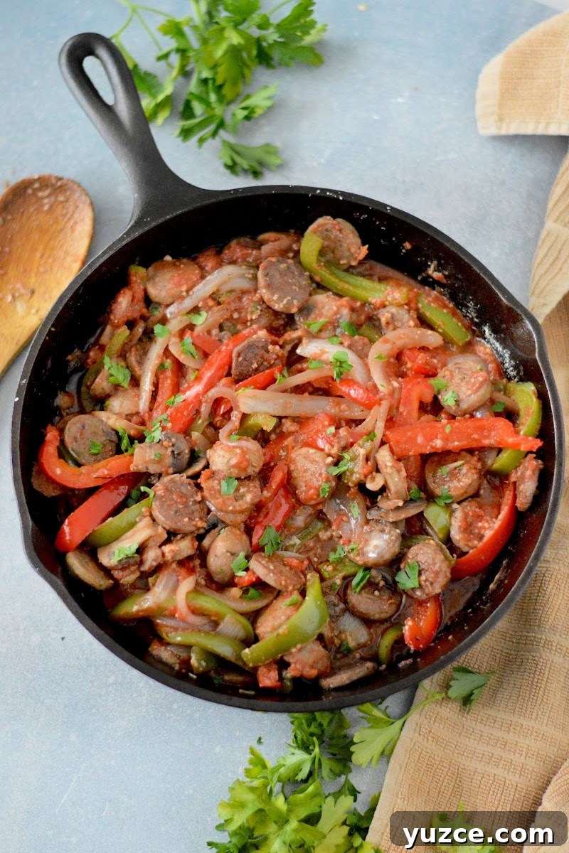 Keto Sausage and Peppers Scallopini