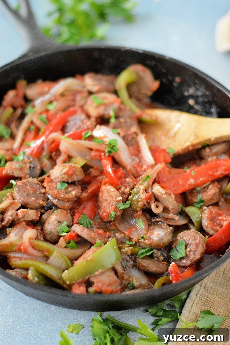 Keto Sausage and Peppers Scallopini