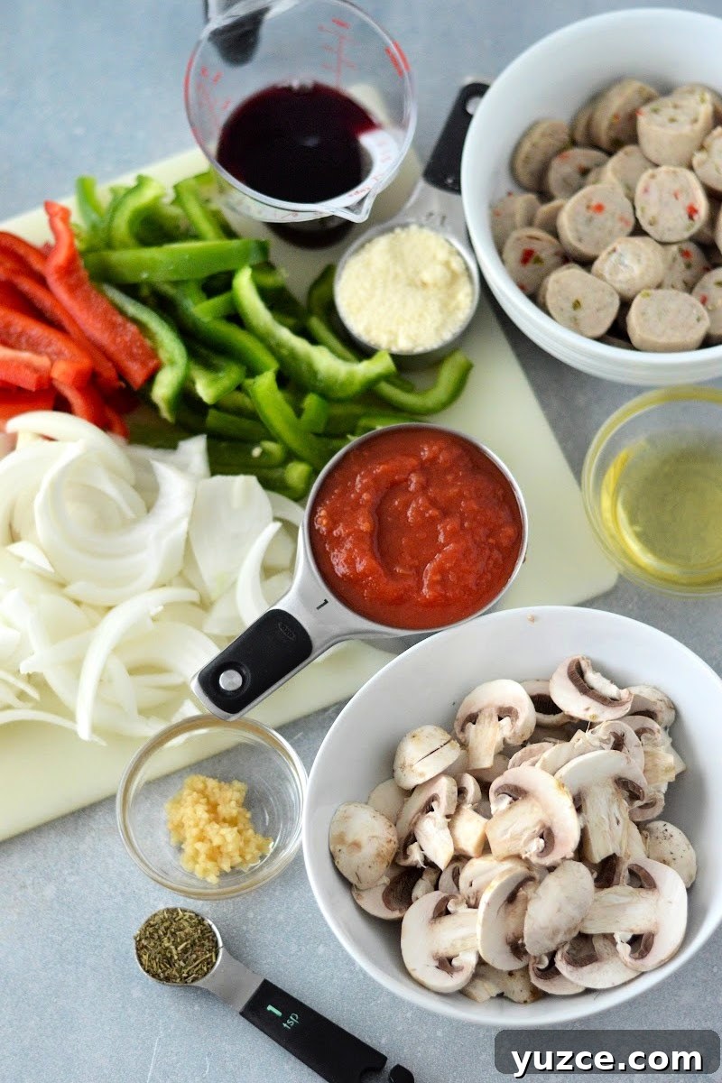 Keto Sausage and Peppers Scallopini