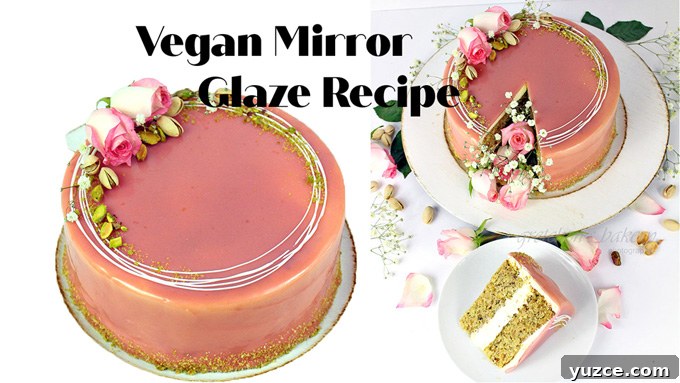 Pistachio and Rose Layer Cake Recipe for Special Occasions 5 Pistachio Rose Cake Vegan Mirror Glaze Recipe