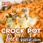 679 Delicious Newsletter Recipes: Top Picks & Meal Ideas 5 Crock Pot Taco Bake is an delicious adaptation of our popular oven recipe. Layers of chili cheese fritos, taco meat, cheese sauce, shredded cheese and more fritos bake up into a delicious casserole we love to serve over a bed of lettuce with all our favorite taco toppings!