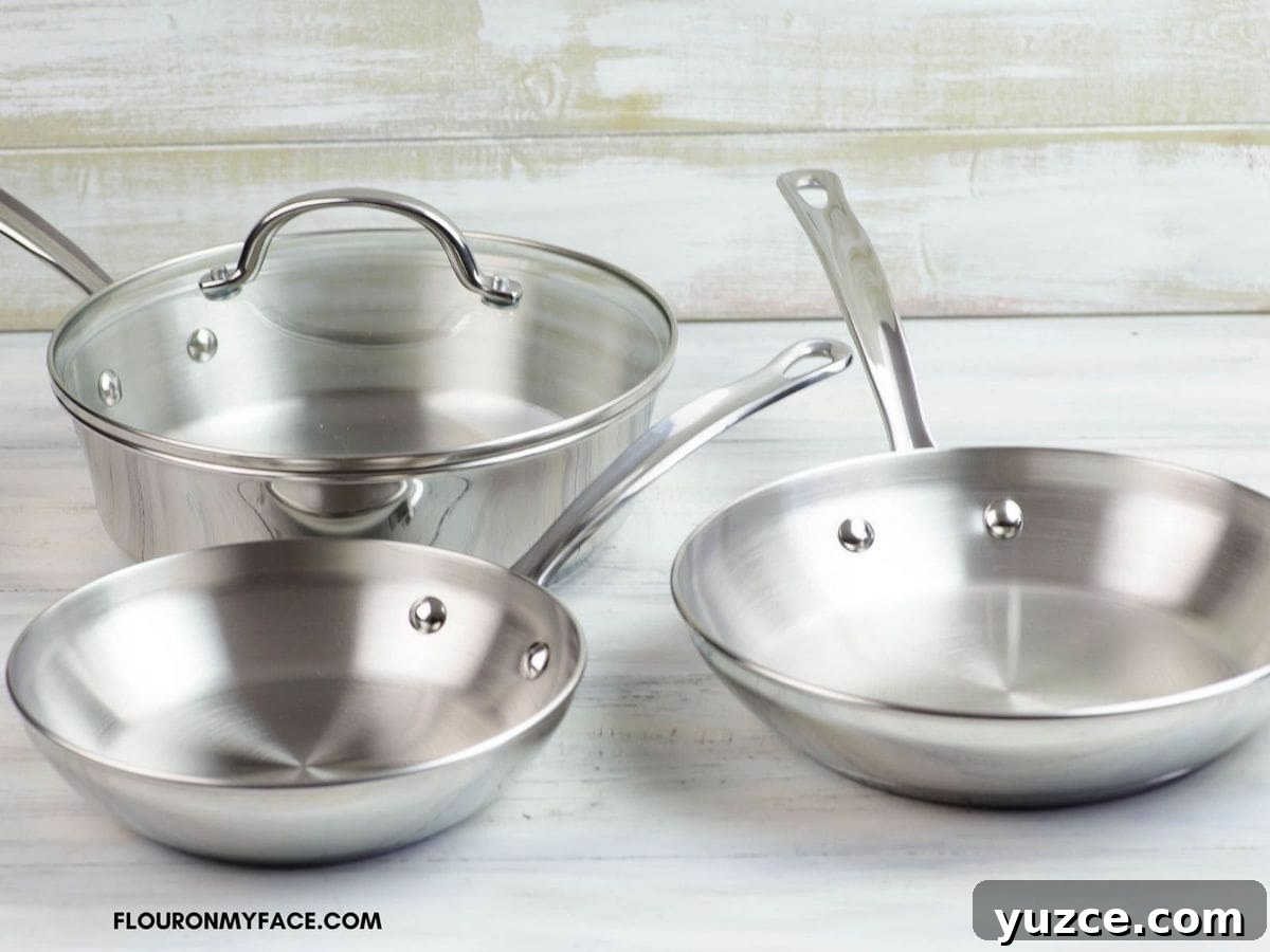 Win Farberware Cookware: Enter the Sweepstakes for Premium Pots & Pans 5 Three skillets and one lid included in the cookware set giveaway.
