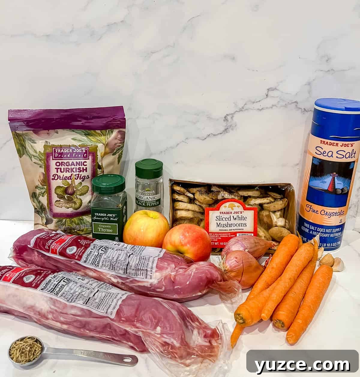Dutch Oven Pork Tenderloin with Apples, Figs & Balsamic Glaze 3 Ingredients needed to make pork tenderloin apple recipe.