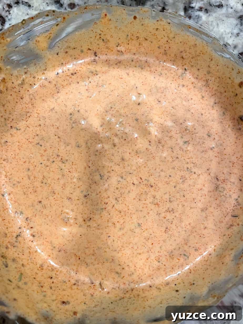 Crispy Smashed Potatoes with Spicy Creole Sauce 4 overhead shot of creole sauce