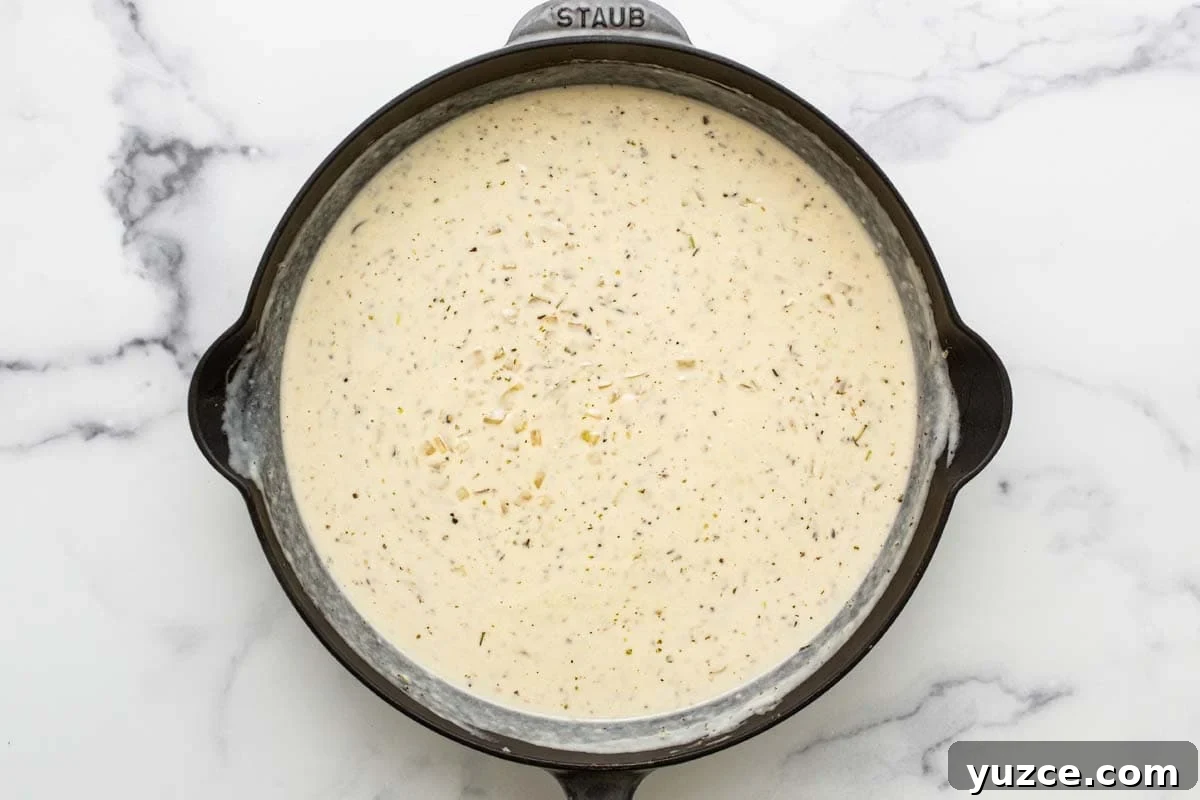 A creamy sauce for chicken tater tot casserole. 