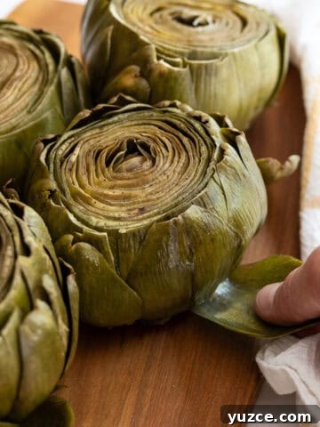 Steamed artichokes