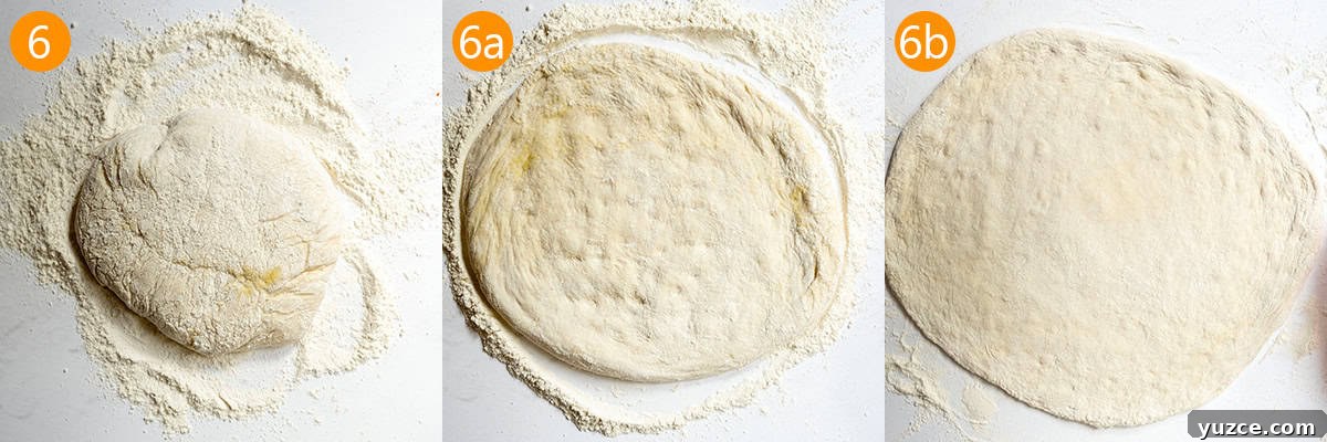 Vegetable Stromboli Recipe: Flavorful Homemade Stromboli Guide 6 Rolling out dough on a countertop.