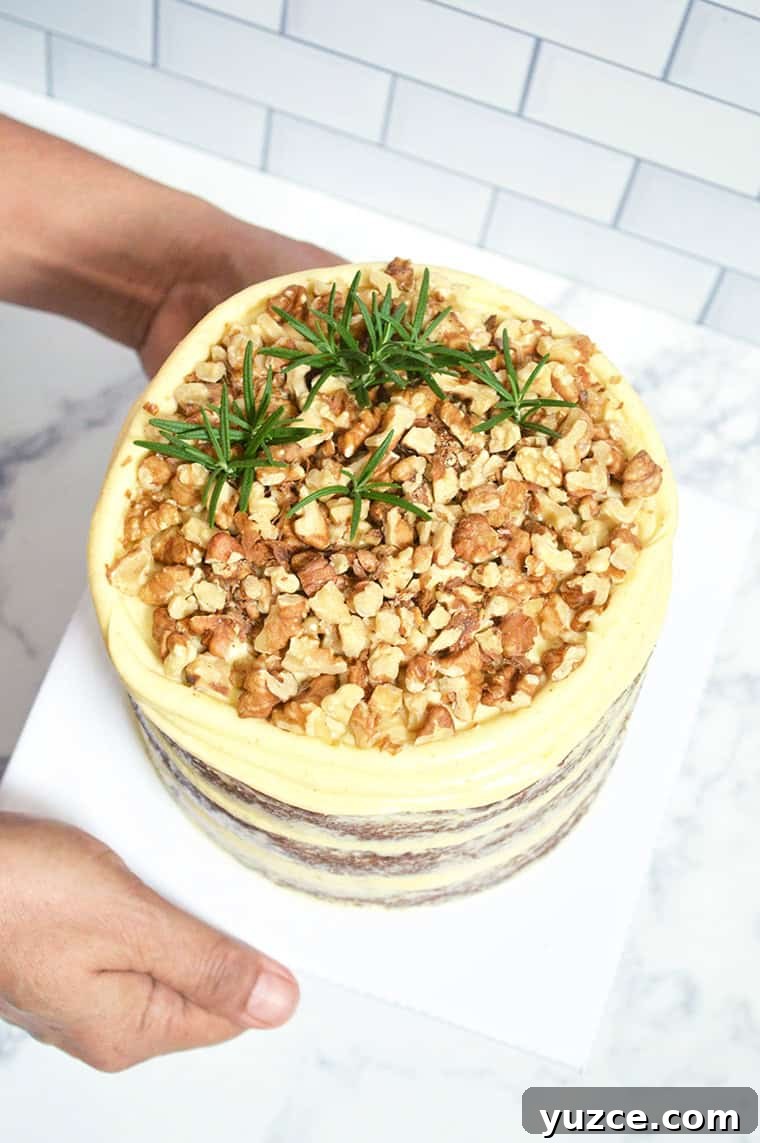 Naked Carrot Cake: Rustic Layer Cake with Cream Cheese Frosting 6 naked carrot cake