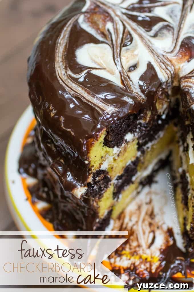 Checkerboard Marble Cake Recipe: How to Make a Stunning Swirl Cake 2 Fauxstess Checkerboard Marble Cake