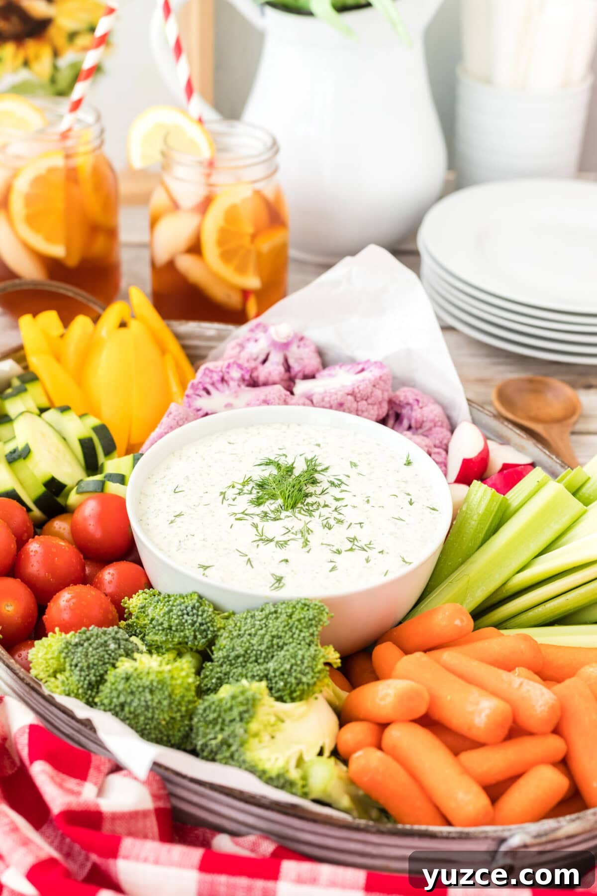 Dill Dip with raw veggies
