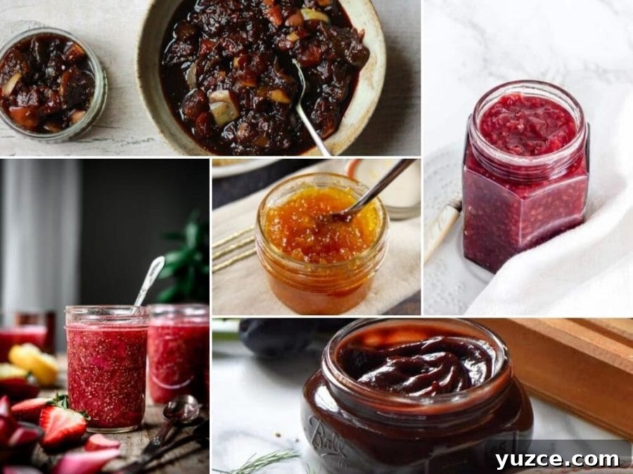 Fruit Preserves Explained: Jams, Jellies, Marmalade & More 2 collage of various jams and jellies