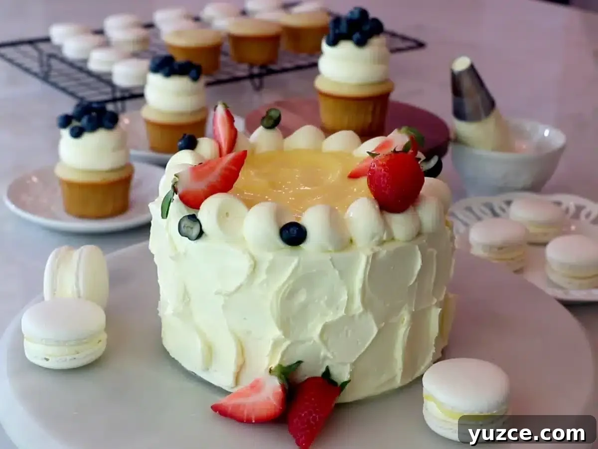 Luscious Lemon Buttercream Frosting Recipe for Cakes and Cupcakes 16 lemon cake, lemon cupcakes and lemon macarons