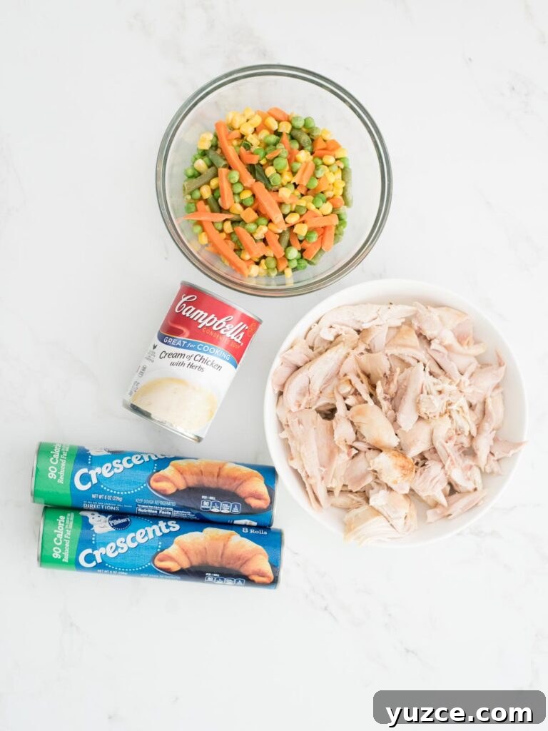Mini Chicken Pot Pies Baked in Crescent Rolls 3 ingredients for chicken pot pie bites