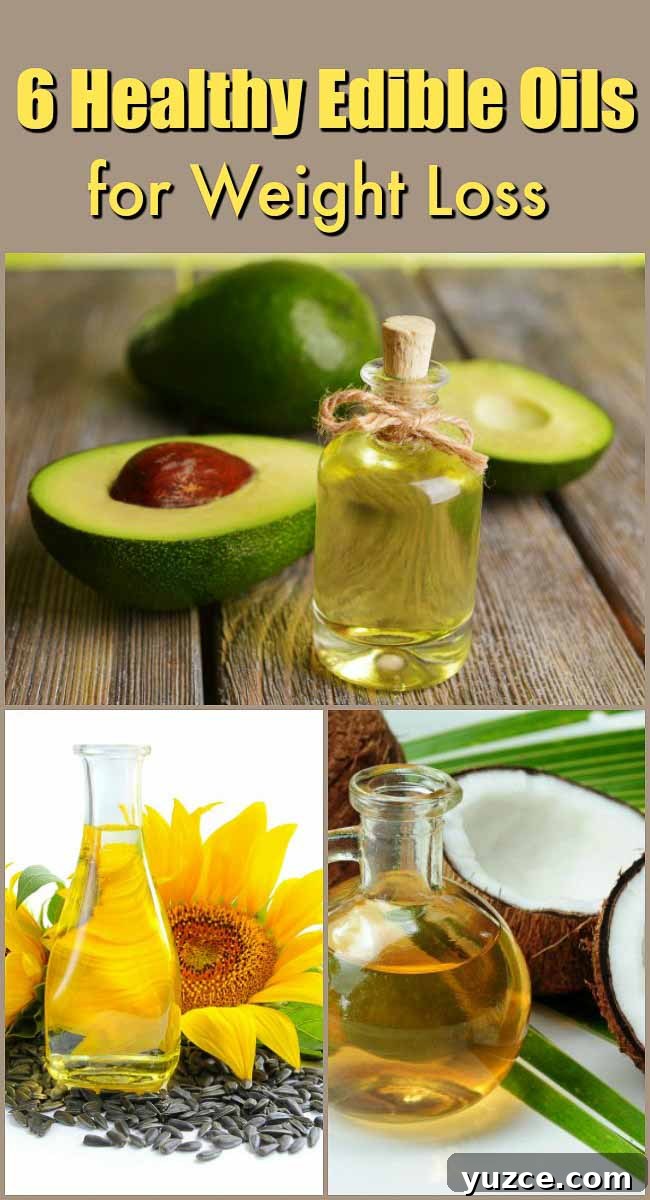 Top Edible Oils That Help Support Weight Loss 8 Healthy Edible Oils for Weight Loss - 6 healthy oils that aid in weight loss.