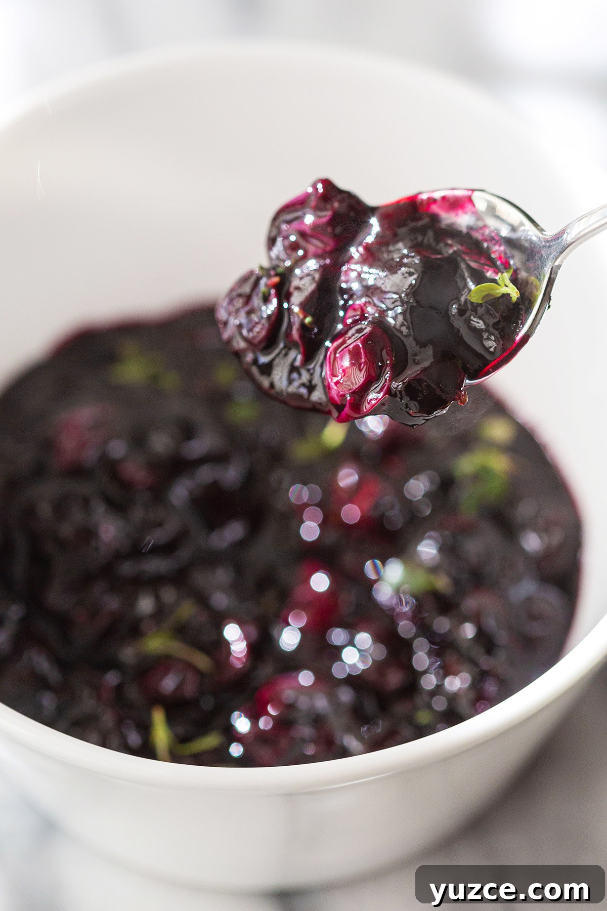 Creamy Goat Cheese Log with Blueberries and Honey 3 Blueberry Compote