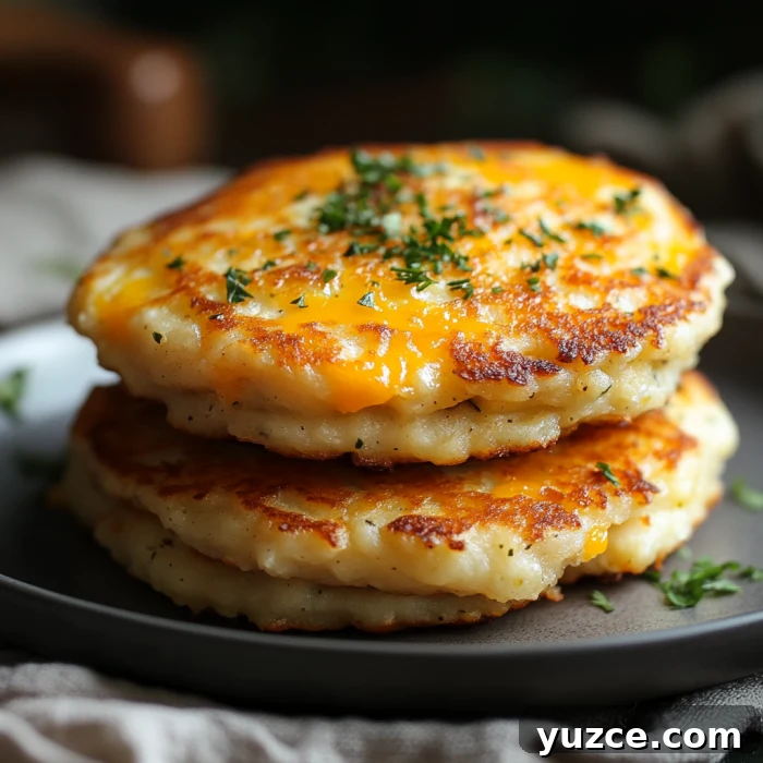 Crispy Cheddar Mashed Potato Pancakes from Leftovers 3 img 8215 2