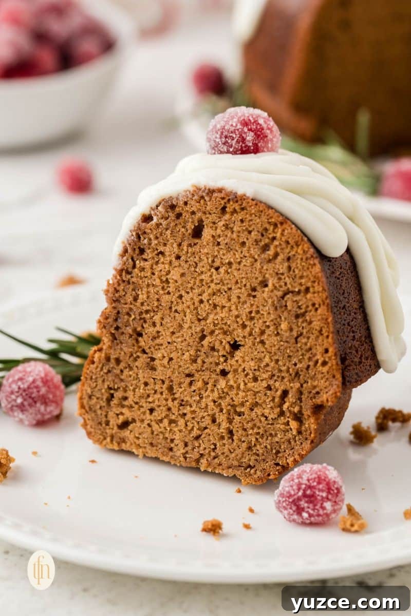 A slice of bundt cake.