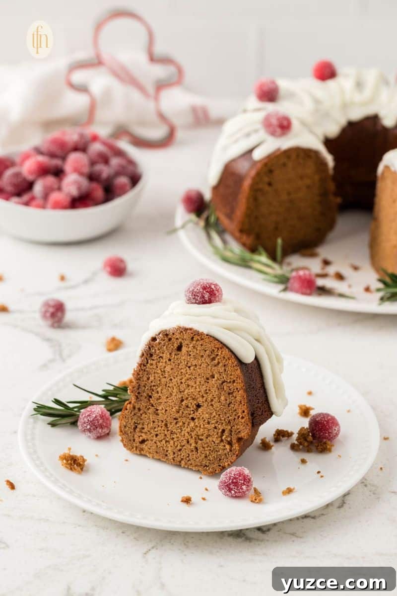 A slice of bundt cake.