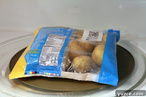 RICOTTA HERB MASHED POTATOES bag of potatoes in microwave